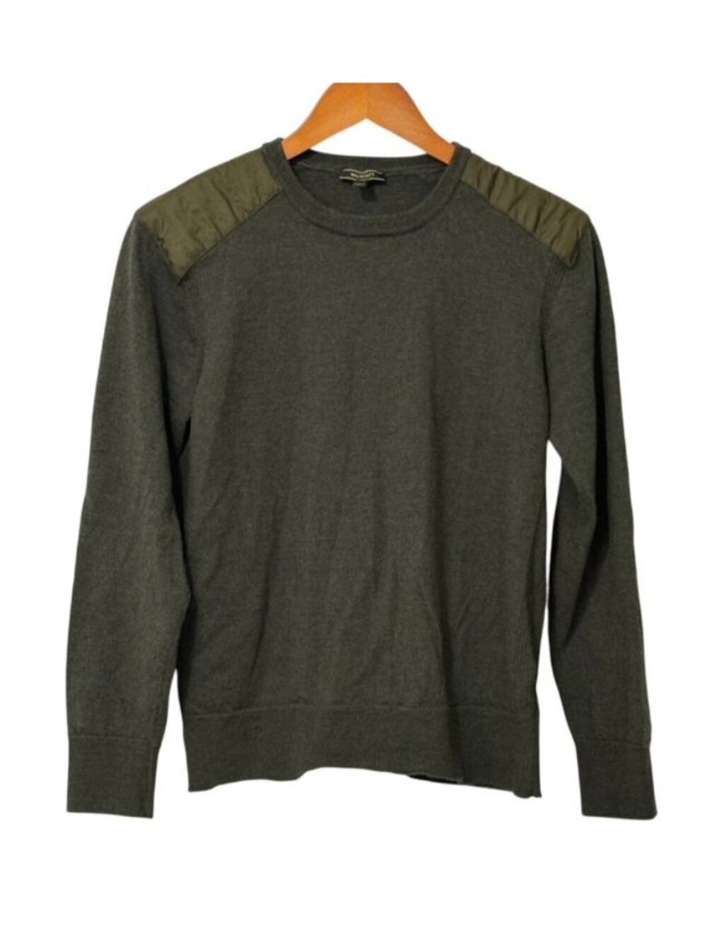 Belstaff Men’s Kerrigan Crew Neck Sweater Jumper Olive Green Wool Italy Size L